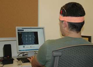 Transcranial direct current stimulation or “tDCS” is non-invasive, painless brain stimulation treatment that uses small electrical currents to stimulate specific parts of the brain. (Source: University of New Mexico/Steve Carr)